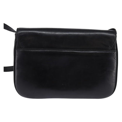 Celine Vintage Triomphe Shoulder Bag Leather, BLACK, LEATHER, Shoulder bag