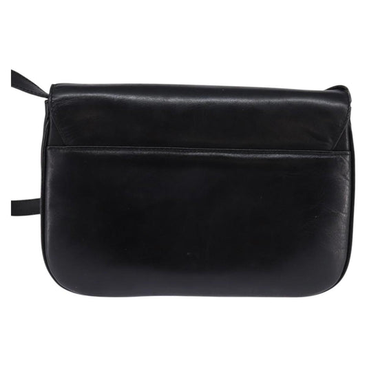 Celine Vintage Triomphe Shoulder Bag Leather, BLACK, LEATHER, Shoulder bag