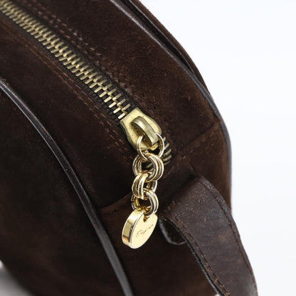 Salvatore Ferragamo Gancini Shoulder Bag Suede, BROWN, SUEDE, Shoulder bag