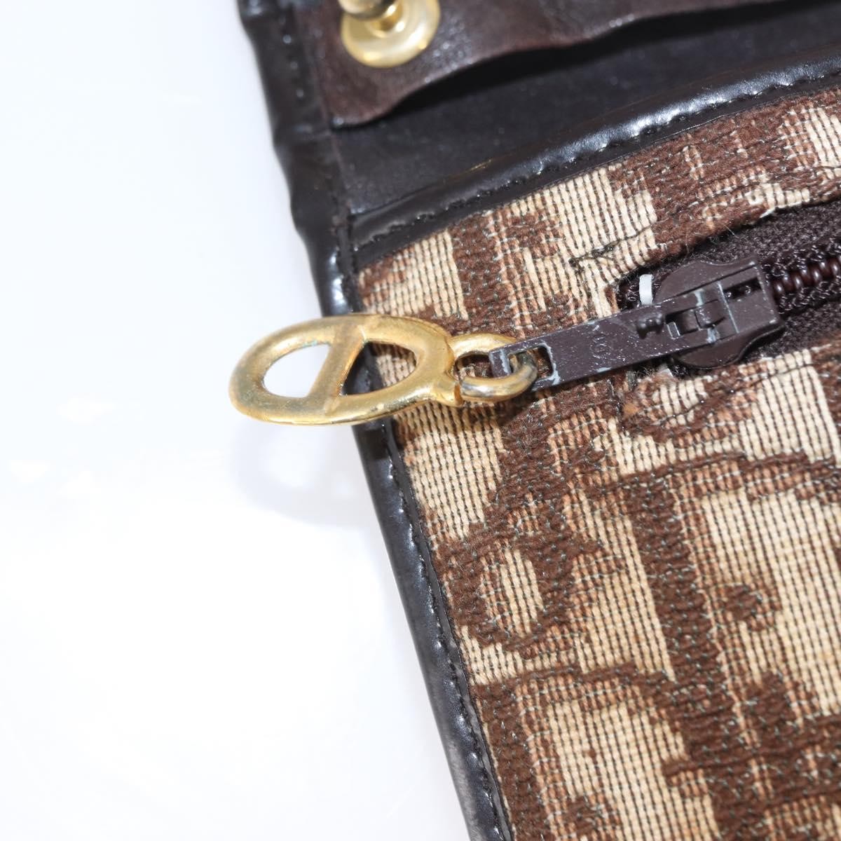 Christian Dior Vintage Trotter Shoulder Bag Canvas, BROWN, CANVAS, Shoulder bag