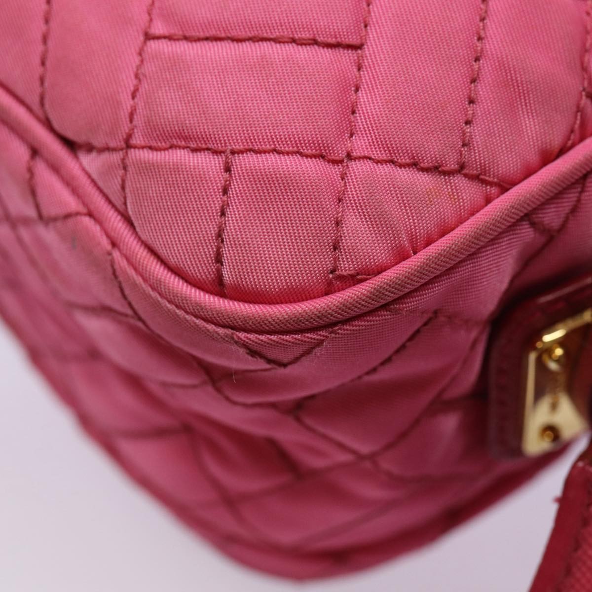 Prada Vintage Shoulder Bag Quilted Tessuto, PINK, NYLON, Shoulder bag