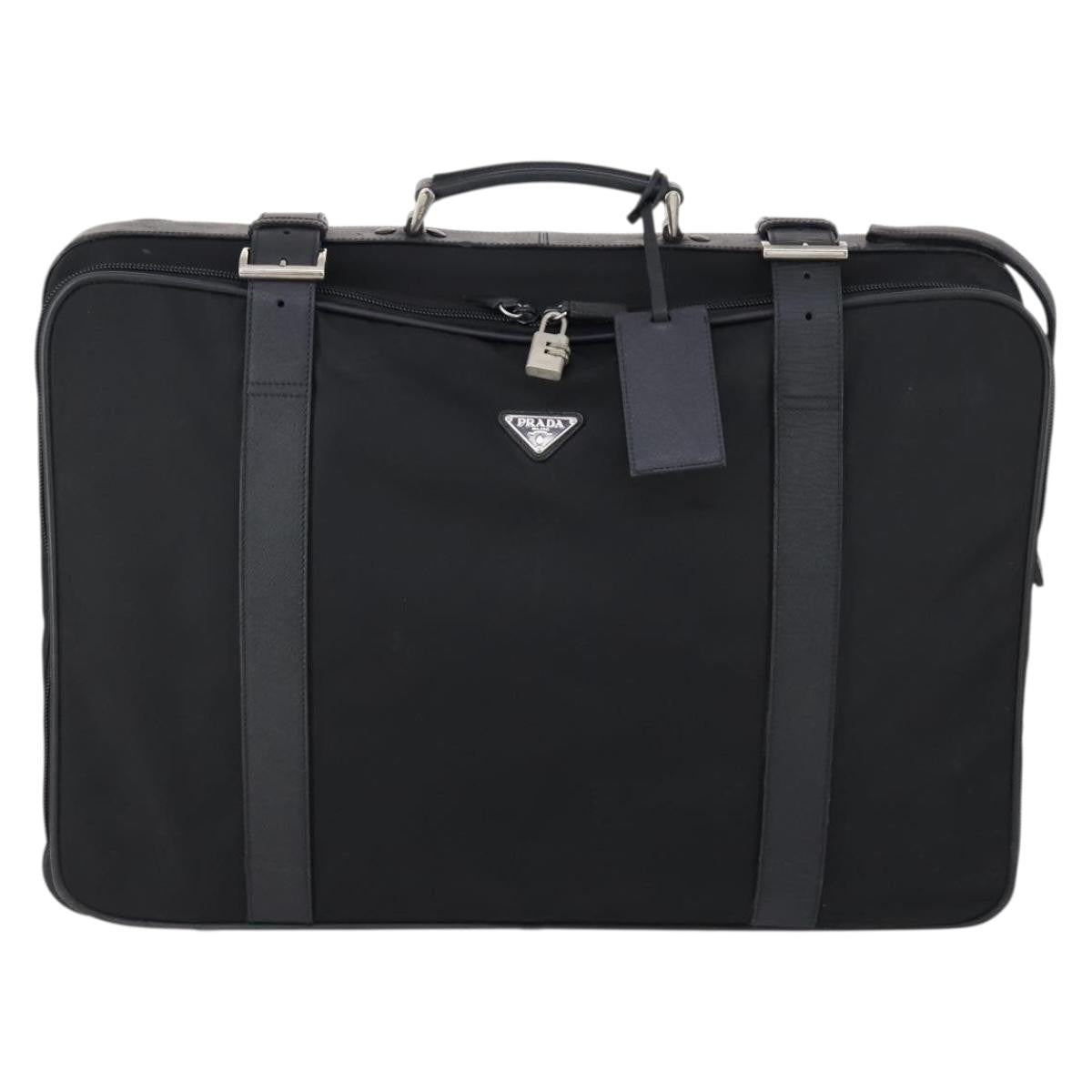 Prada Trunk Bag Nylon, BLACK, NYLON, Travel bag