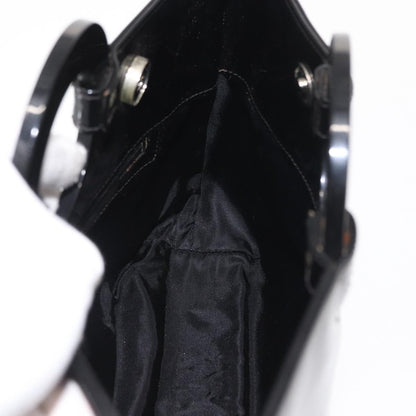 Celine Circle Logo Handbag Patent Leather, BLACK, PATENT_LEATHER, Handbag