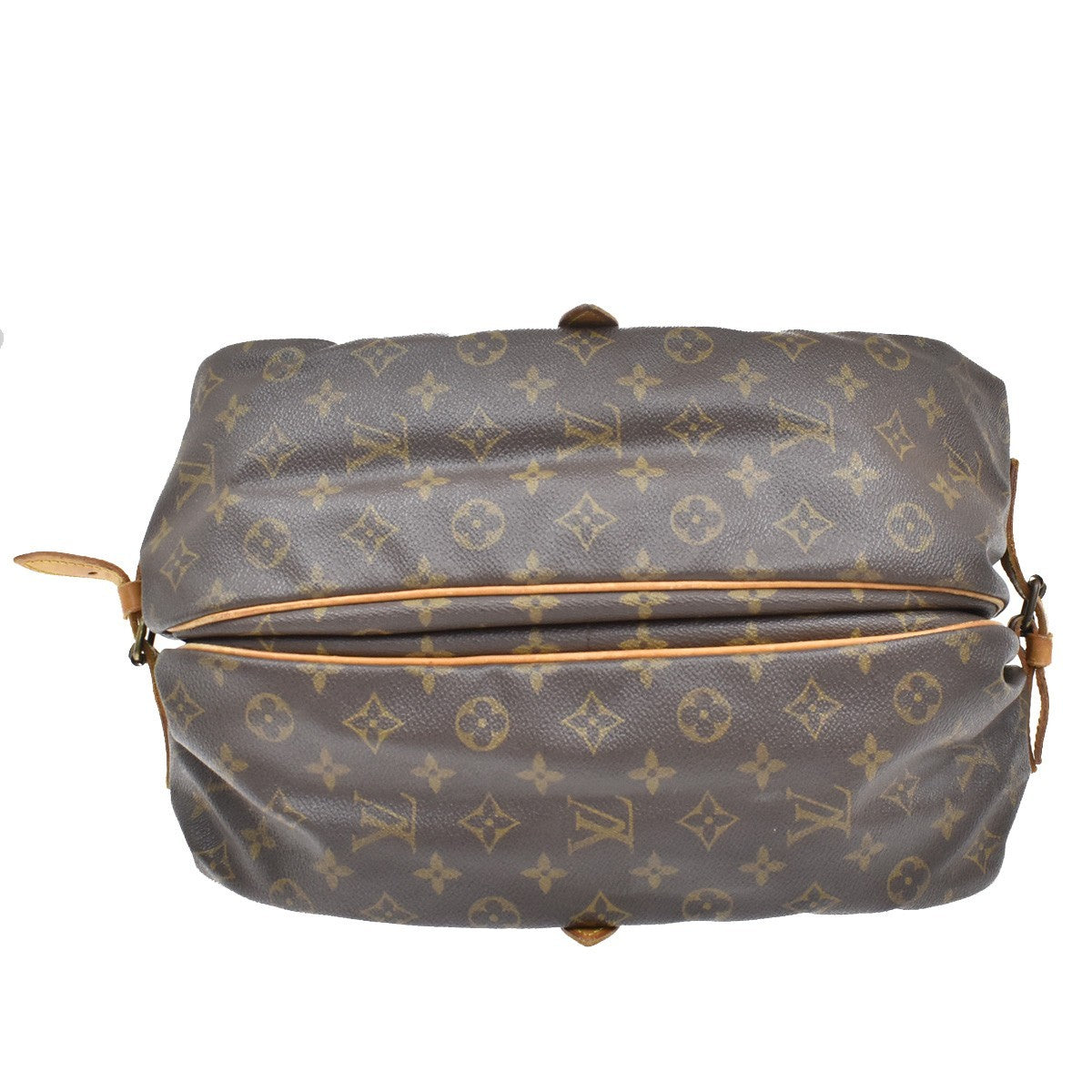 Louis Vuitton Saumur Handbag Monogram Canvas, BROWN, LEATHER, Shoulder bag