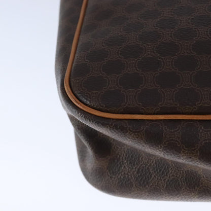 Celine Vintage Macadam Shoulder Bag Leather, BROWN, PVC,Leather,Canvas, Shoulder bag