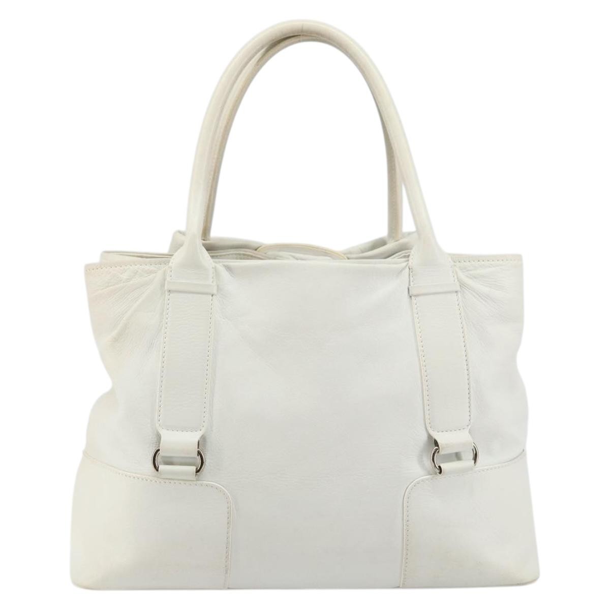 Salvatore Ferragamo Vala tote Leather, WHITE, LEATHER, Tote bag