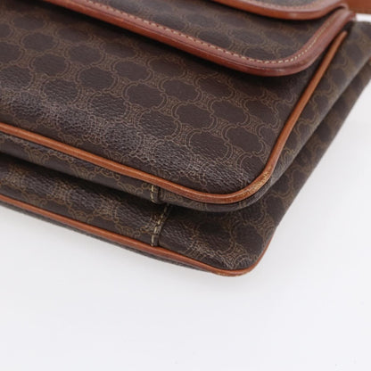 Celine Vintage Macadam Shoulder Bag Canvas and Leather, BROWN, CANVAS, Shoulder bag