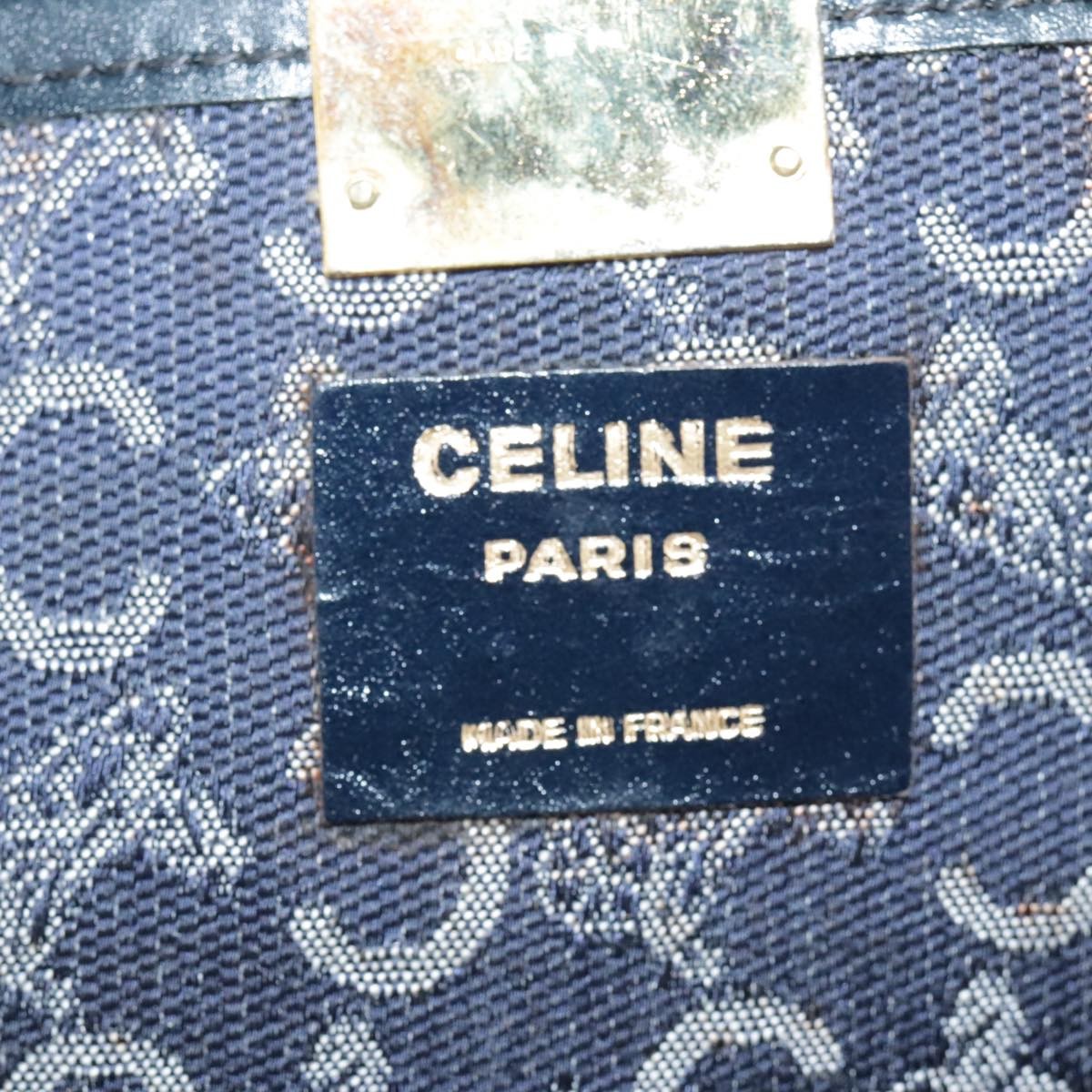 Celine C Sulky Handbag Canvas, NAVY, CANVAS, Handbag