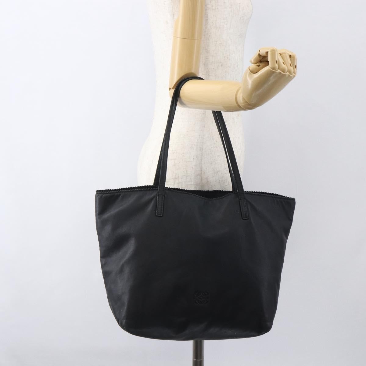 Loewe Anagram Tote Leather, BLACK, LEATHER, Tote bag