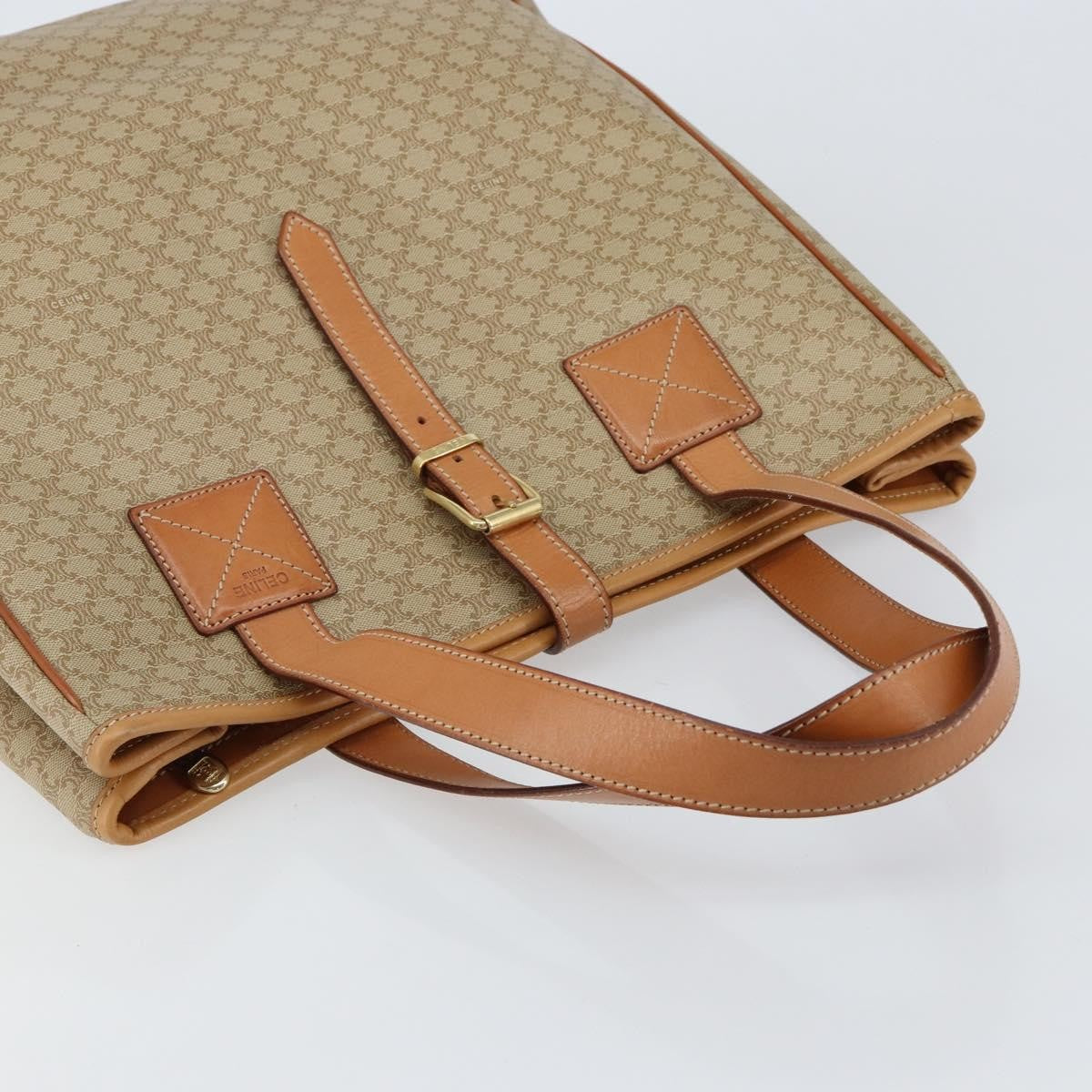 Celine Macadam Shoulder Bag PVC Leather, BEIGE, CANVAS, Shoulder bag