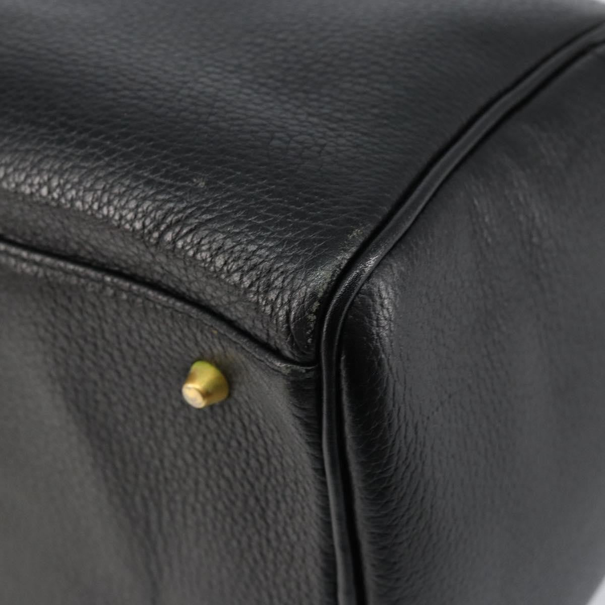 Burberry Vintage Boston Bag Leather, BLACK, LEATHER, Travel bag