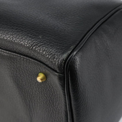 Burberry Vintage Boston Bag Leather, BLACK, LEATHER, Travel bag