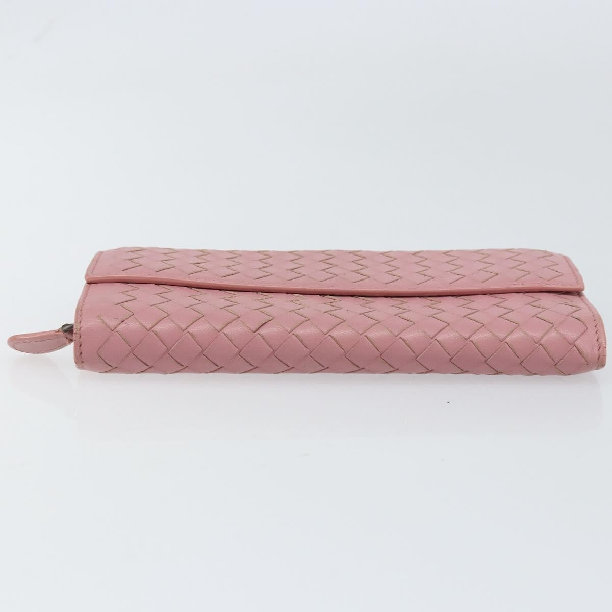 Bottega Veneta Intrecciato Long Zip  Wallet Leather, PINK, LEATHER, Wallets