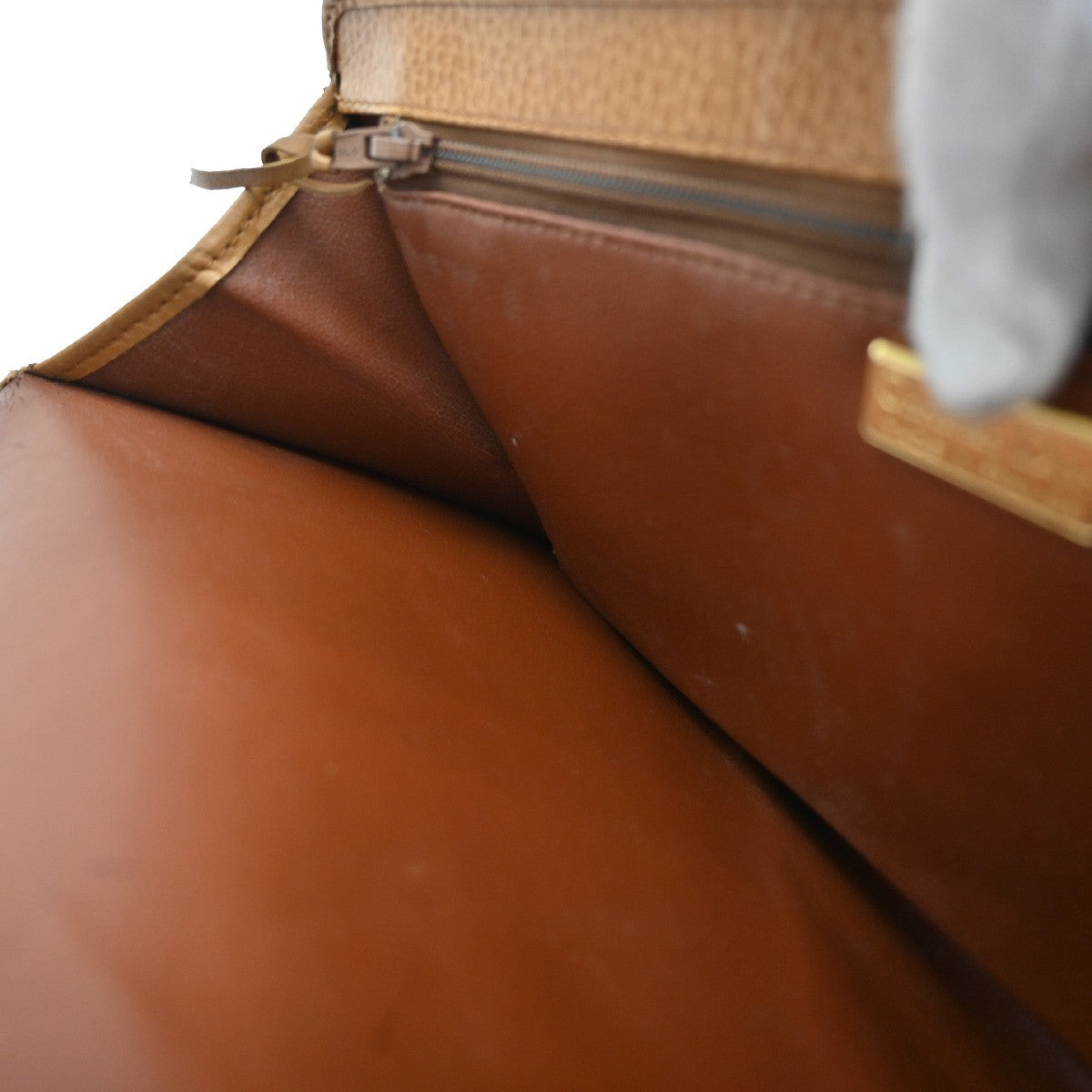 Christian Dior Vintage CD Logo Shoulder Bag Leather, BROWN, LEATHER, Shoulder bag