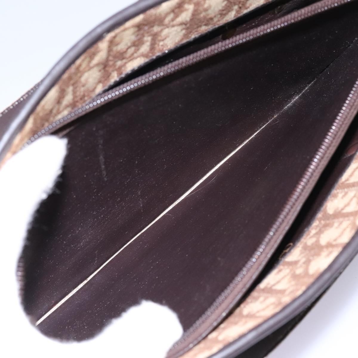 Christian Dior Vintage CD Trotter Handbag Canvas, BROWN, CANVAS, Handbag