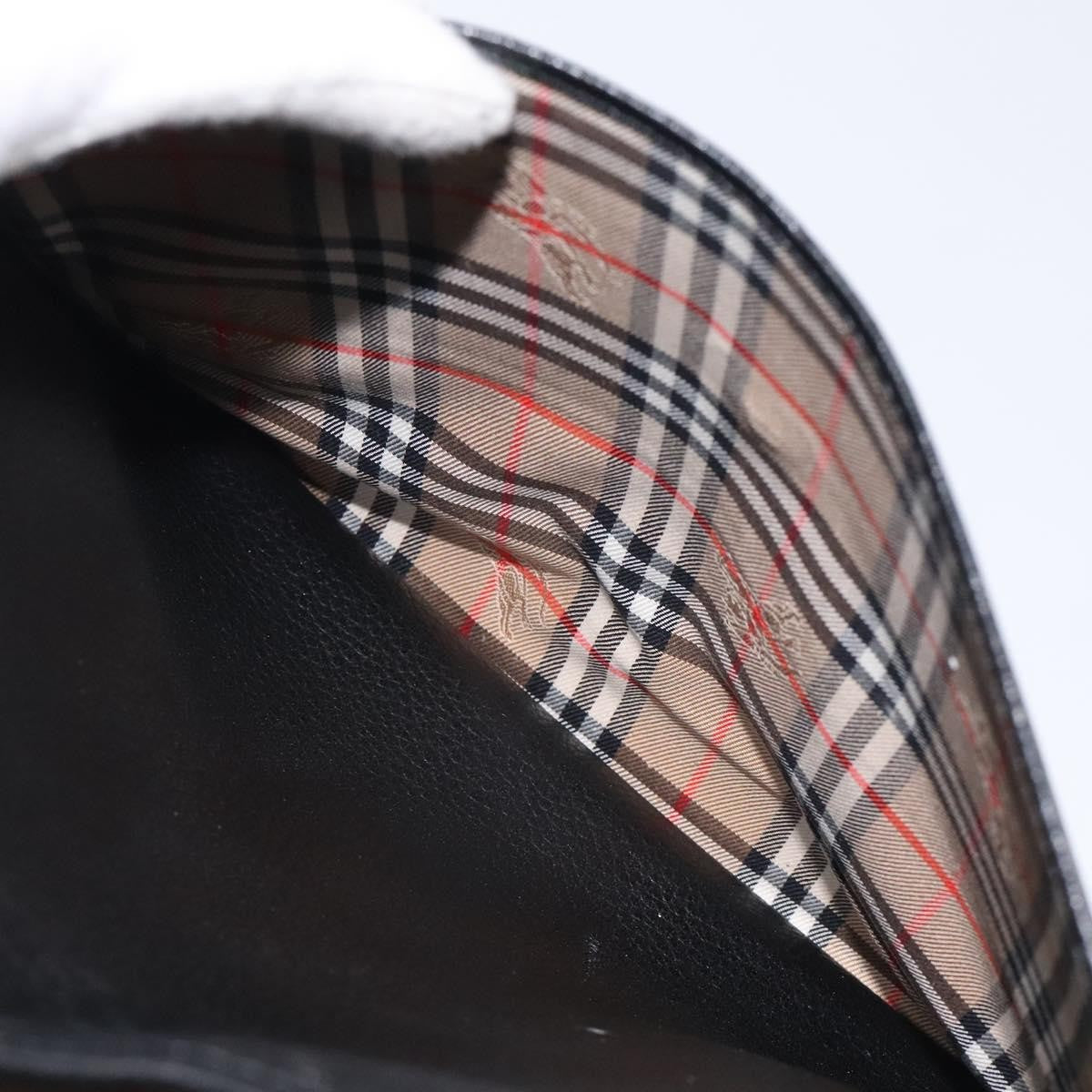 Burberry Convertible Briefcase Leather with London Check Coated Canvas, BLACK, LEATHER, Briefcase