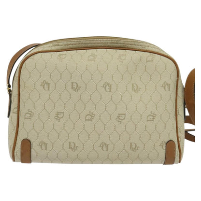 Christian Dior Vintage Honeycomb Shoulder Bag Canvas, BEIGE, CANVAS, Shoulder bag
