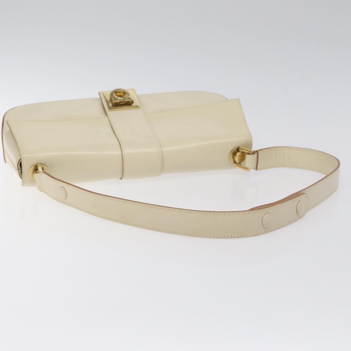 Salvatore Ferragamo Gancini handbag Leather, BEIGE, LEATHER, Handbag