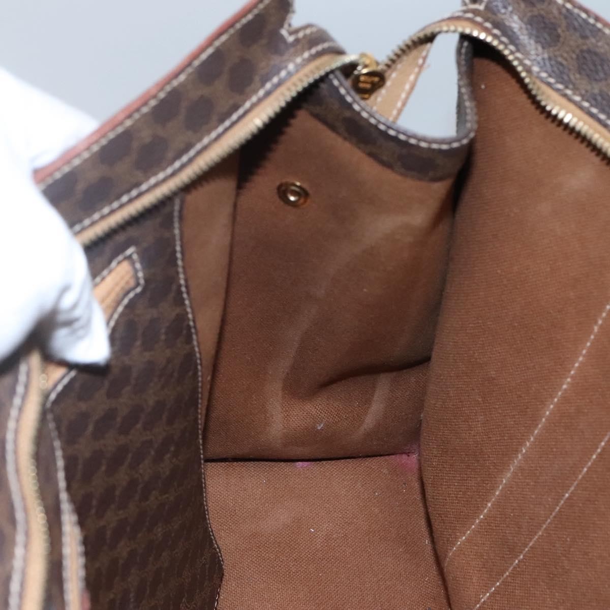 Celine Vintage Macadam Shopper Tote Coated Canvas, BROWN, CANVAS, Tote bag