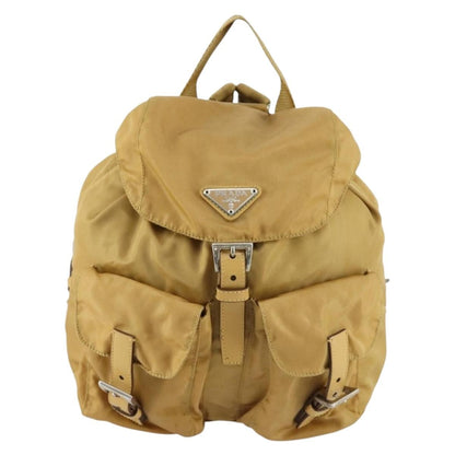 Prada Double Front Pocket Backpack Tessuto, BEIGE, NYLON, Backpack