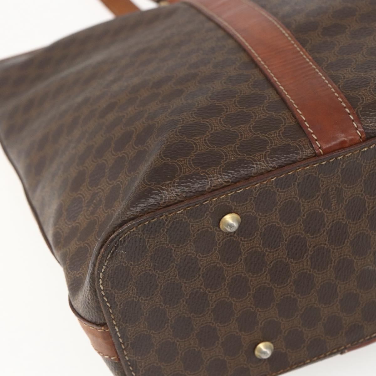 Celine Vintage Macadam Tote bag Canvas, BROWN, CANVAS, Tote bag