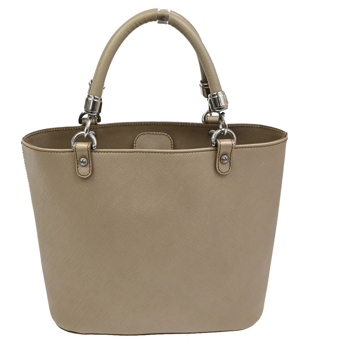 Salvatore Ferragamo Gancini handbag Leather, BEIGE, LEATHER, Handbag