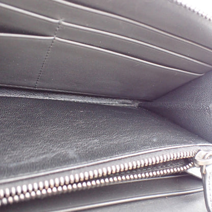 Bottega Veneta Intrecciato Long Zip  Wallet Leather, Black, Leather, Wallet
