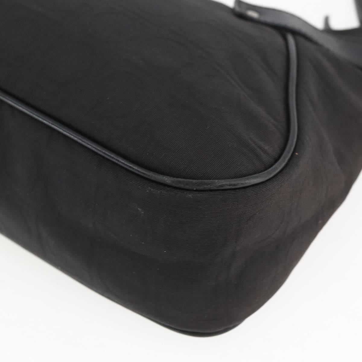 Salvatore Ferragamo Gancini Shoulder Bag Canvas, BLACK, CANVAS, Shoulder bag