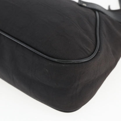 Salvatore Ferragamo Gancini Shoulder Bag Canvas, BLACK, CANVAS, Shoulder bag