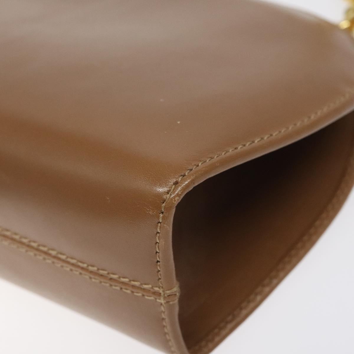 Salvatore Ferragamo Vintage Gancini Chain Shoulder Bag Leather, BROWN, LEATHER, Shoulder bag