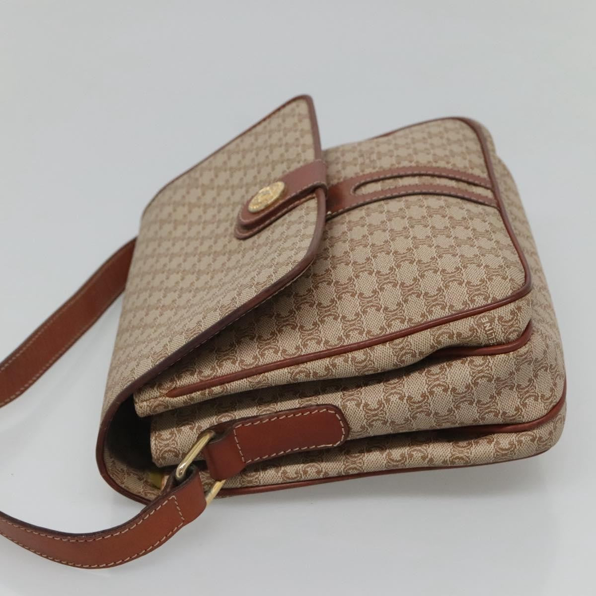 Celine Macadam Shoulder Bag PVC Leather, BEIGE, CANVAS, Shoulder bag