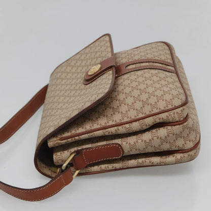 Celine Macadam Shoulder Bag PVC Leather, BEIGE, CANVAS, Shoulder bag