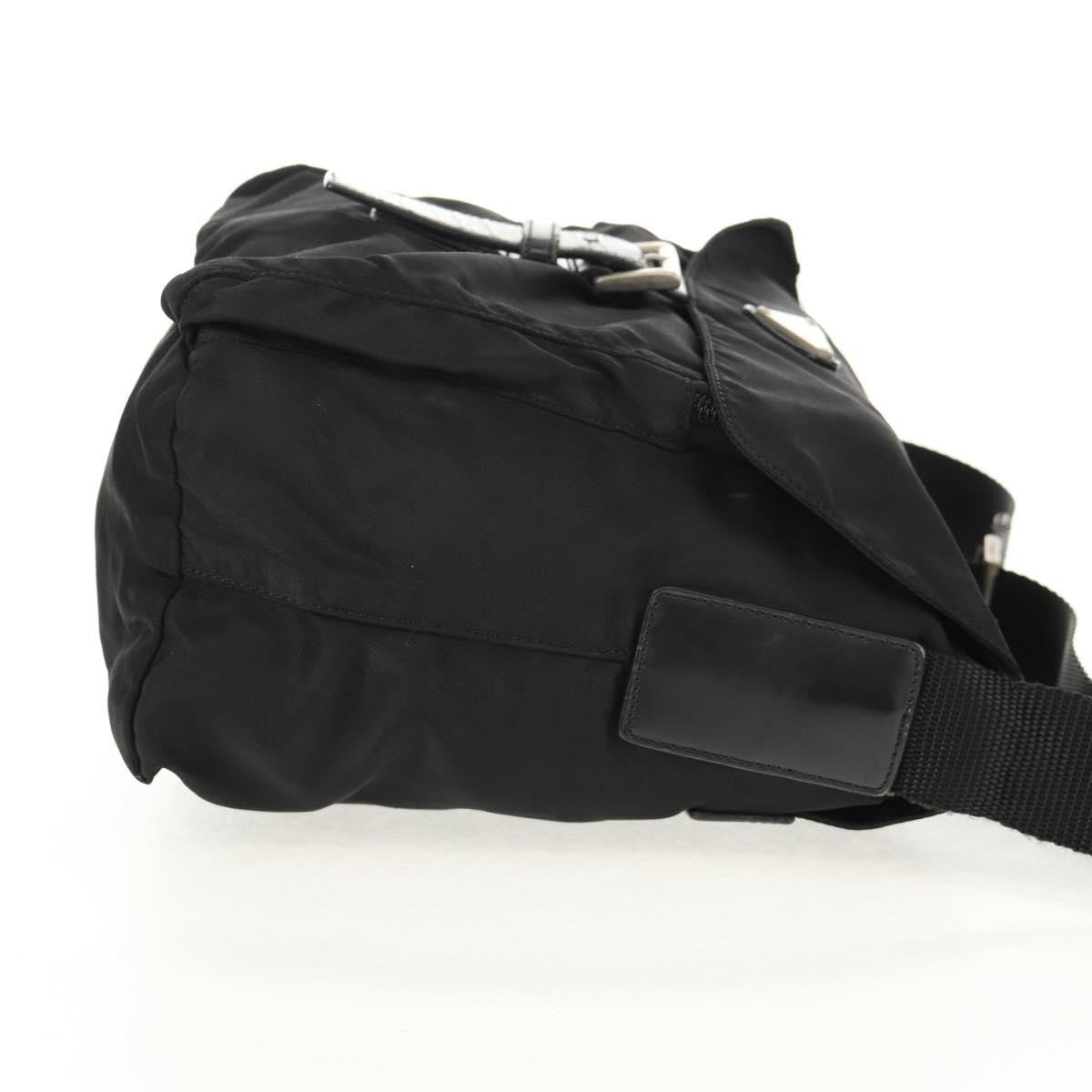 Prada Buckle Messenger Bag Tessuto, BLACK, NYLON, Shoulder bag