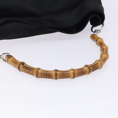 Gucci Vintage Bamboo Shoulder Bag Nylon, BLACK, NYLON, Shoulder bag