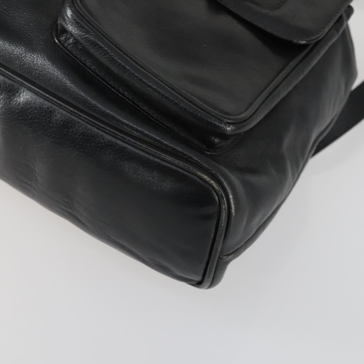 Gucci Vintage Bamboo Backpack Leather, BLACK, LEATHER, Backpack