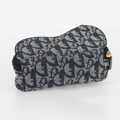Christian Dior Saddle Zip Pouch Diorissimo Canvas, NAVY, CANVAS, Clutche & pouche
