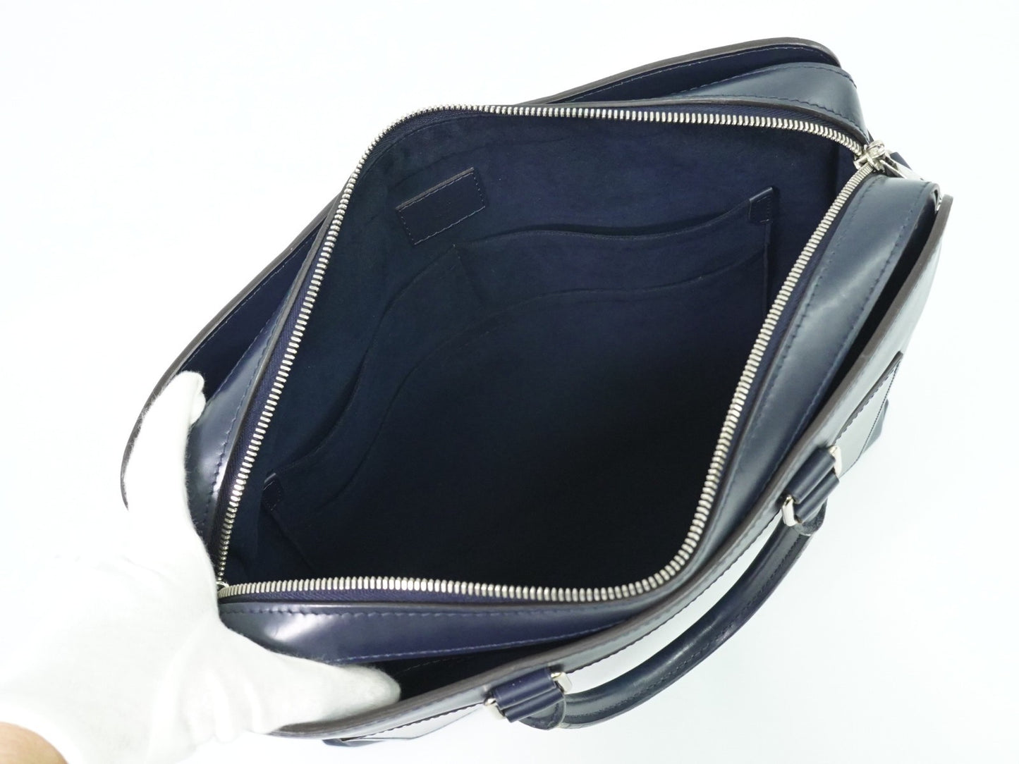 Louis Vuitton Brooks Briefcase Epi Leather, NAVY, LEATHER, Briefcase