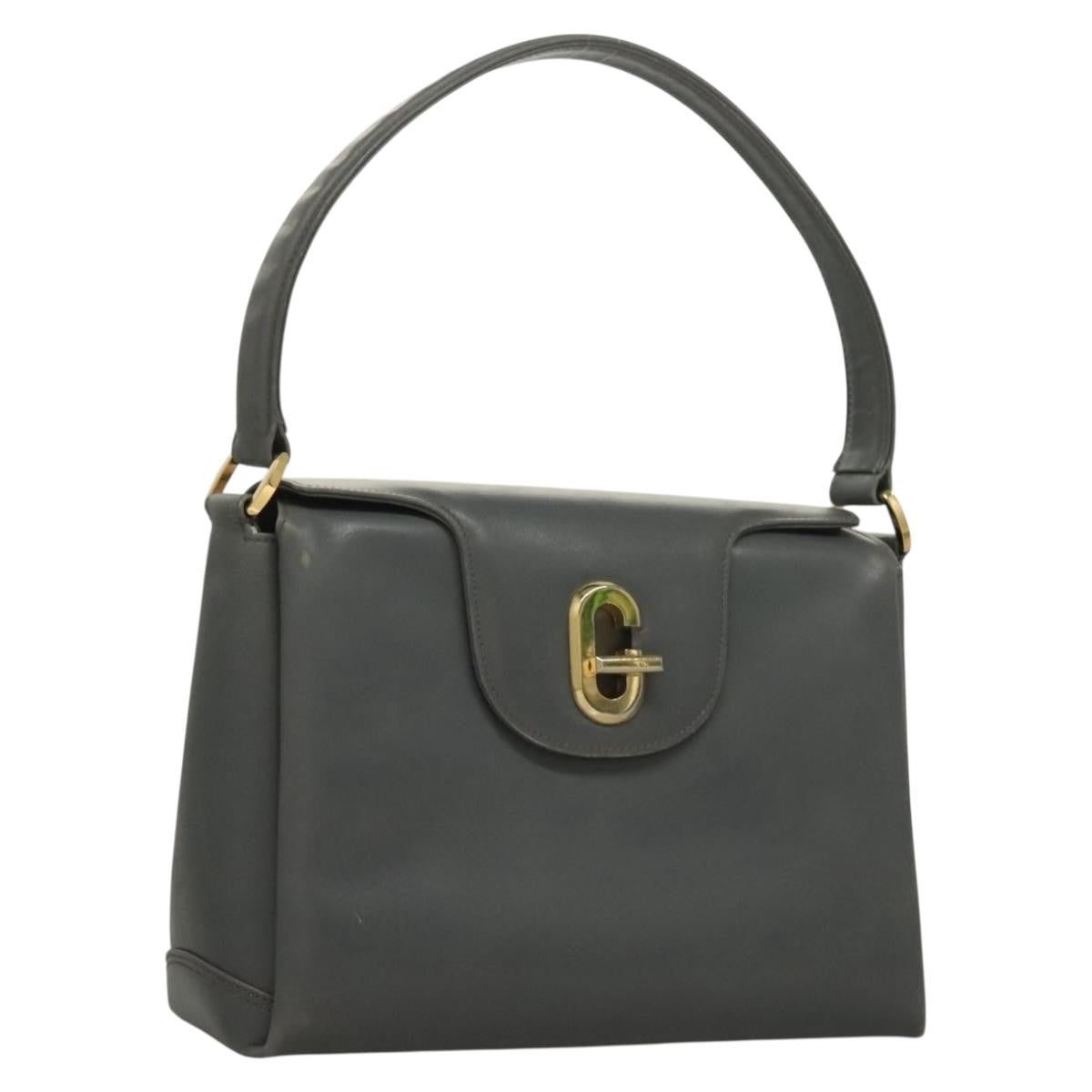 Gucci 1973 Top Handle Bag Leather, GRAY, LEATHER, Handbag