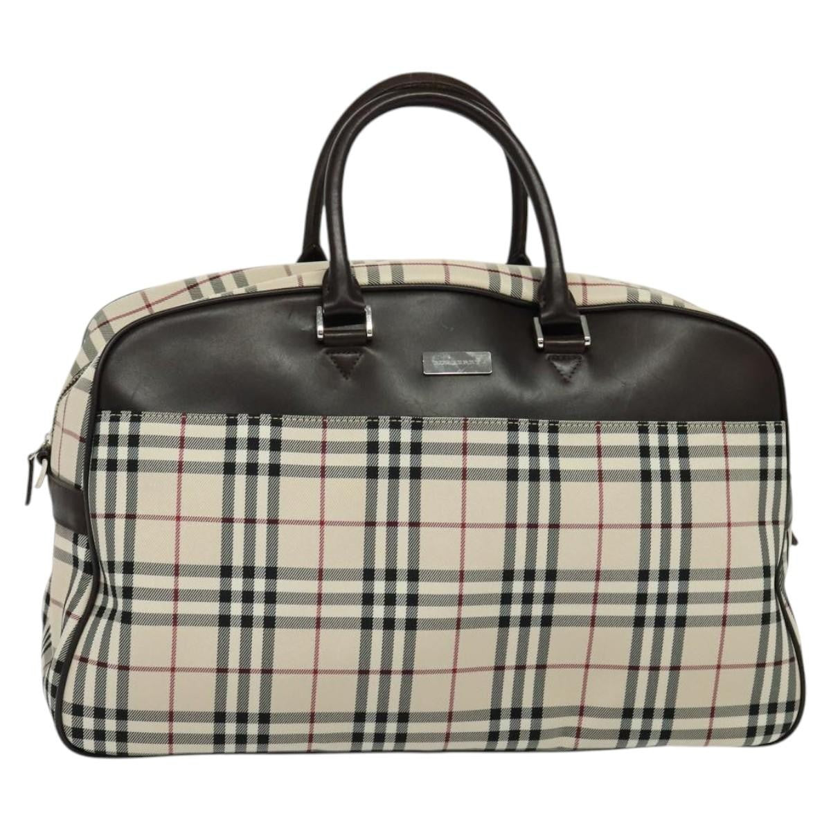 Burberry Nova Check Bowling Bag Canvas, BEIGE, NYLON, Travel bag