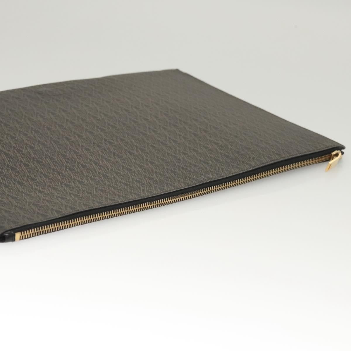 Saint Laurent Zip Pouch Monogram Canvas, BROWN, PVC, Clutche & pouche