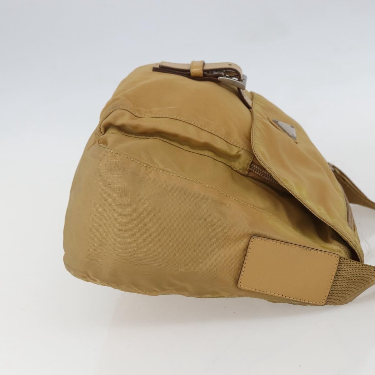 Prada Buckle Messenger Bag Tessuto, BEIGE, NYLON, Shoulder bag