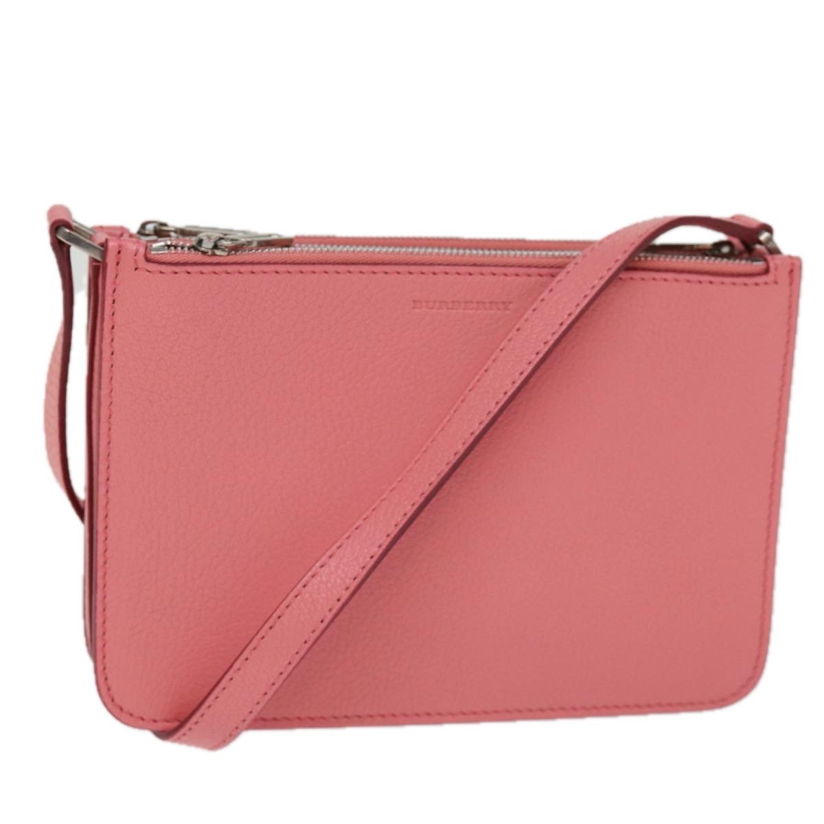 Burberry Penhurst Triple Zip Crossbody Leather, PINK, LEATHER, Shoulder bag