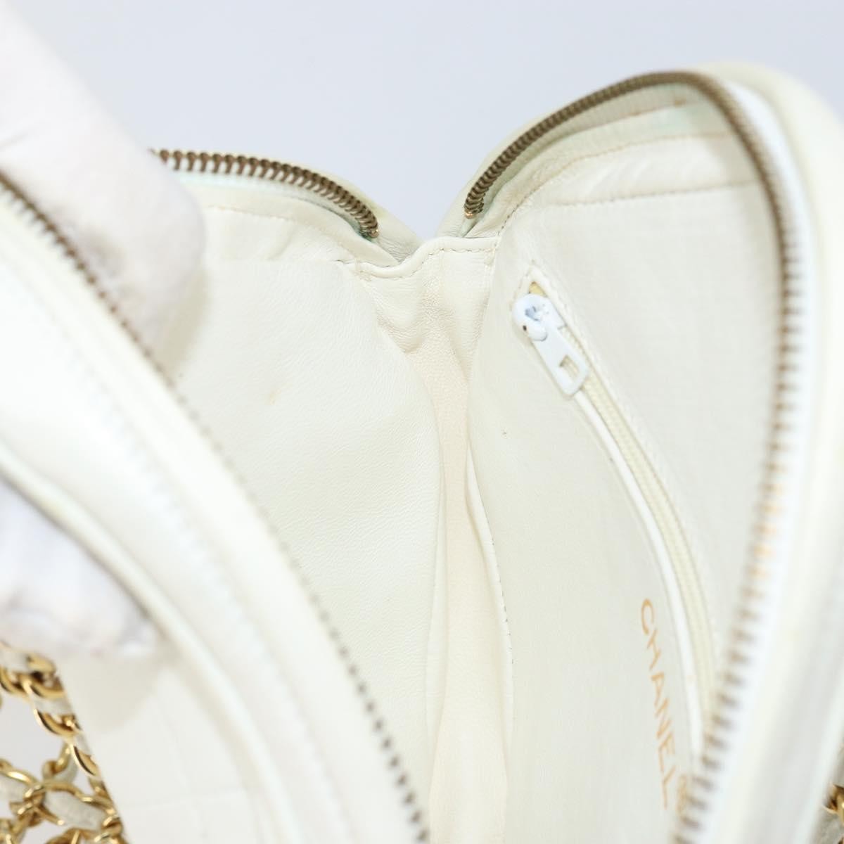 Chanel Vintage Diamond Tassel Crossbody Quilted Lambskin, WHITE, LEATHER, Clutche & pouche