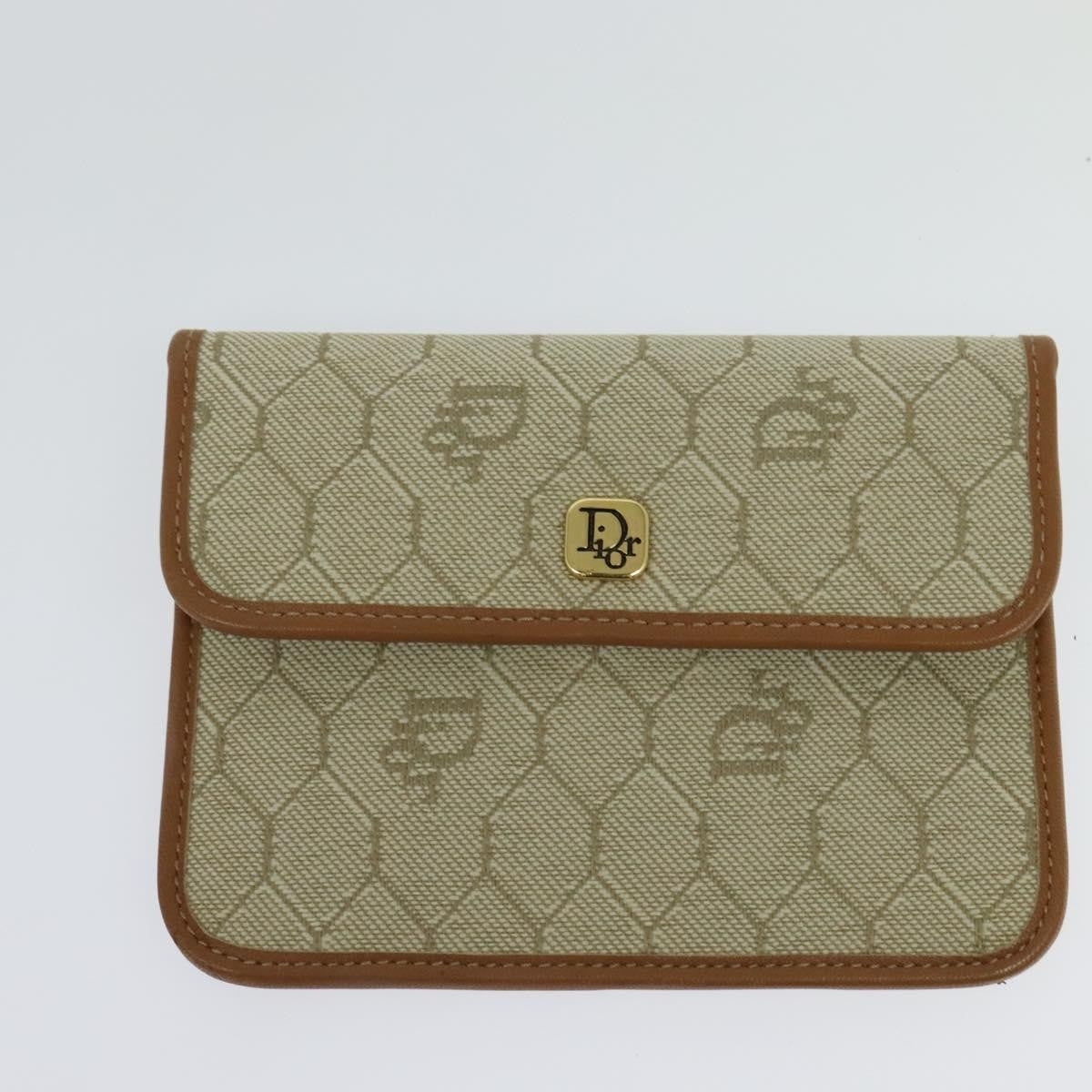 Christian Dior Vintage Honeycomb Shoulder Bag Canvas, BEIGE, CANVAS, Shoulder bag