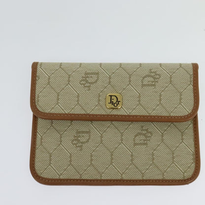 Christian Dior Vintage Honeycomb Shoulder Bag Canvas, BEIGE, CANVAS, Shoulder bag