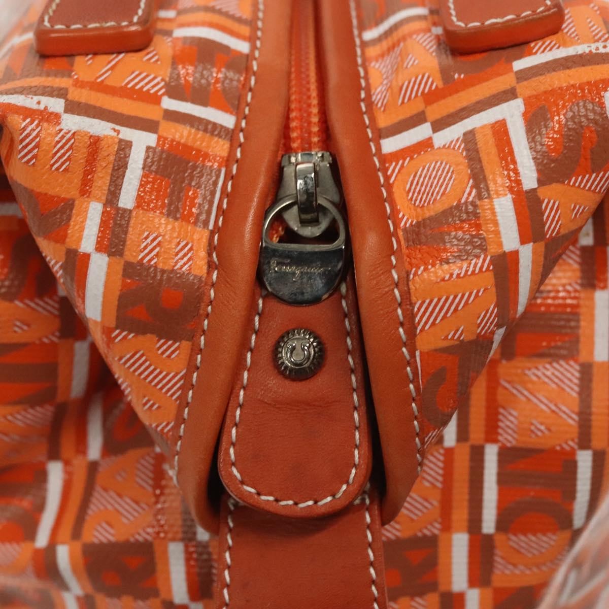 Salvatore Ferragamo Vintage Handbag Canvas, ORANGE, CANVAS, Handbag