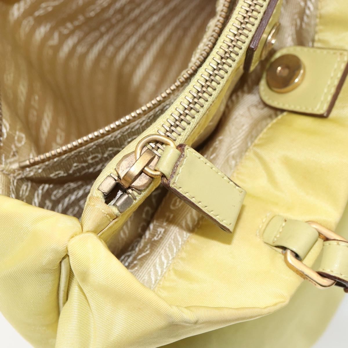 Prada Vintage Tote Nylon, Yellow, Nylon, Tote Bag