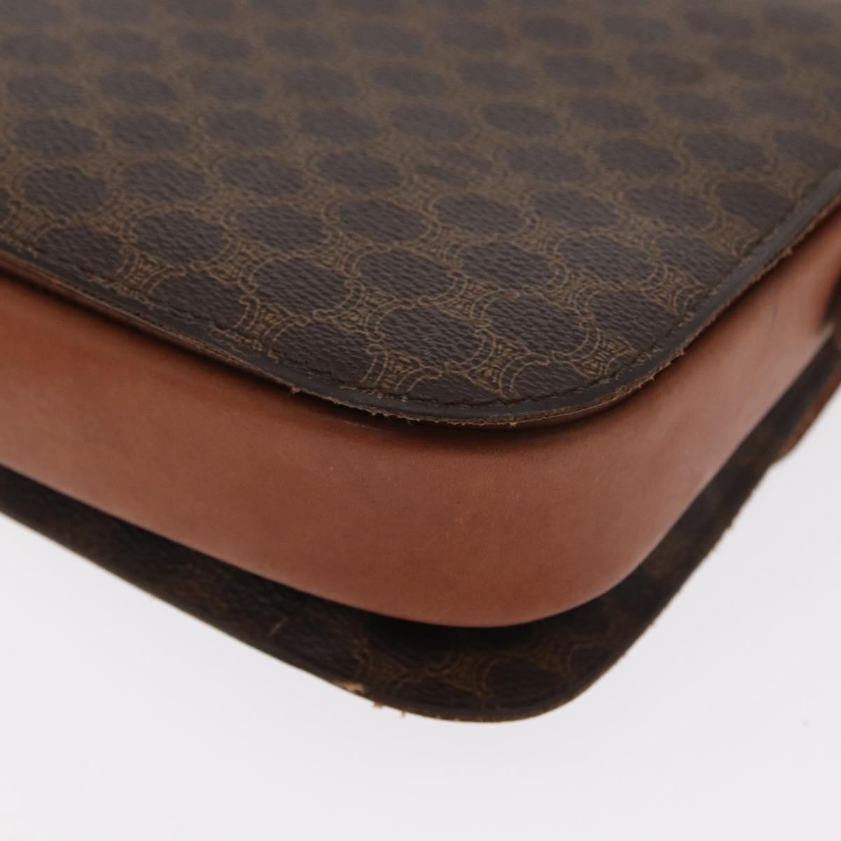 Celine Vintage Horse Carriage Macadam Shoulder Bag Canvas, BROWN, PVC, Shoulder bag