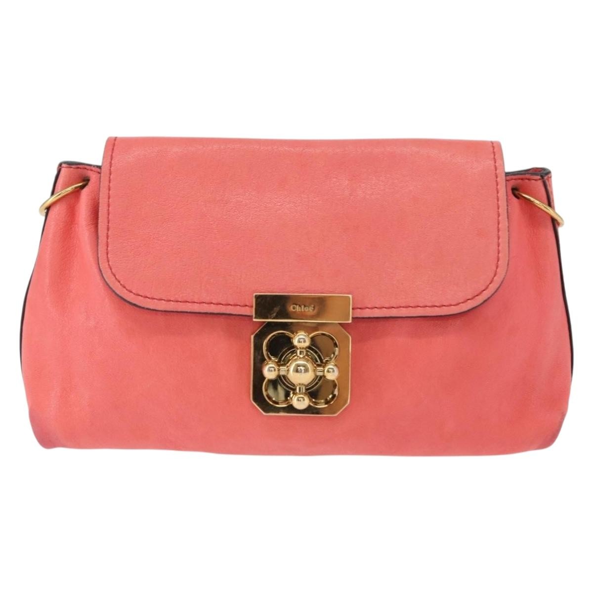 Chloe Elsie Crossbody Bag Leather, PINK, LEATHER, Shoulder bag