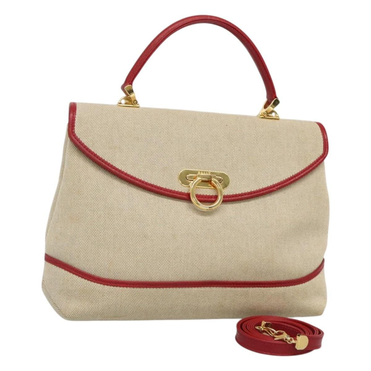 Bally Handbag Canvas, BEIGE, CANVAS, Handbag